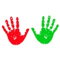 Two colored hands -